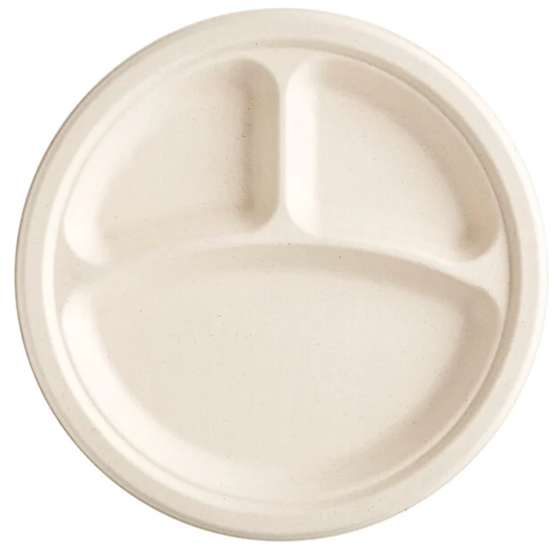 Himson 9"3 compartment plate 400pcs HMB093