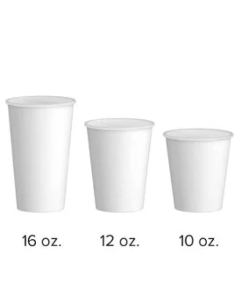 Paper hot cups 10oz, 12oz, 16oz 1000ct