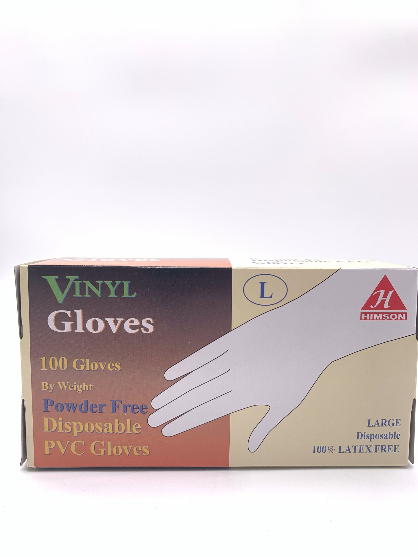 Himson vinyl gloves powder free size M,L,XL 100 count