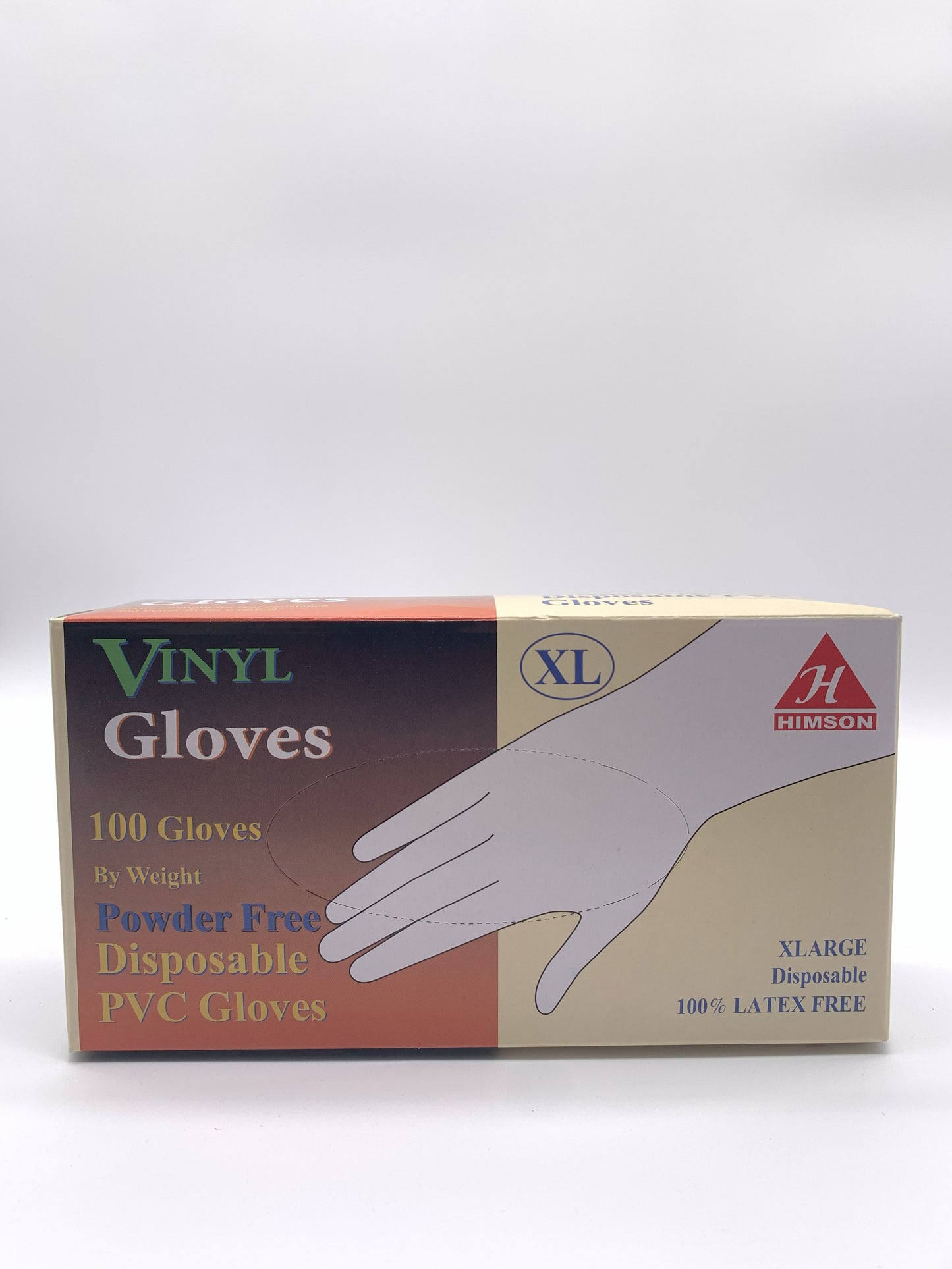 Himson vinyl gloves powder free size M,L,XL 100 count