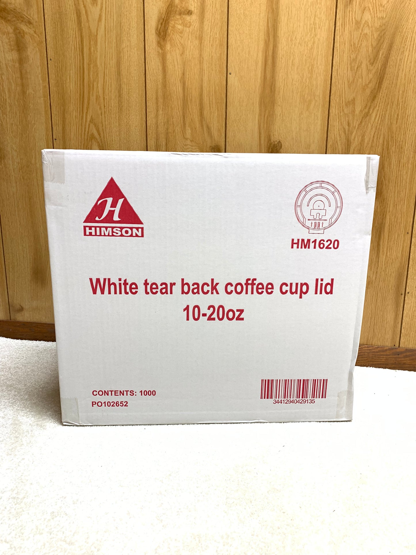 Himson  white tear back coffee cup lid 10-20oz 1000ct