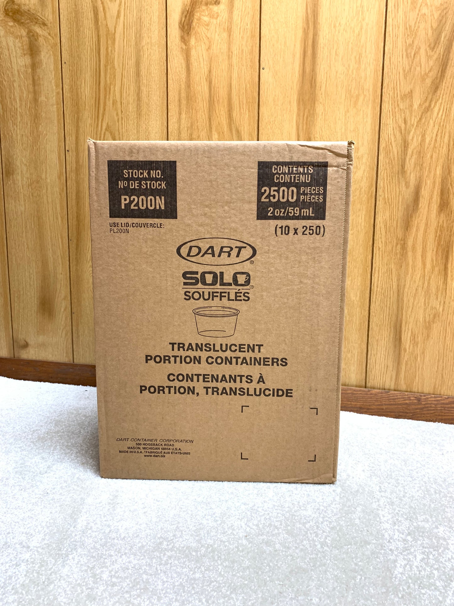 Dart P100N solo souffles 1oz/30ml, 2oz/59ml 2500pcs