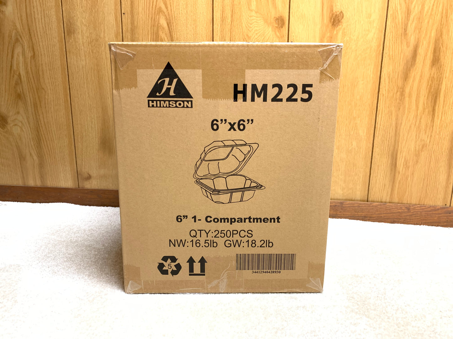 Himson 6"x6" hinged container 250 pcs