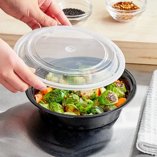 Himson 24oz  Round Microwaveable containers 150 combo pack